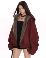 Reversible Fur Hood Jacket - My Store