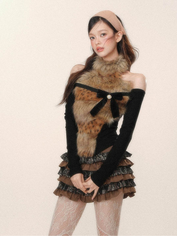 Fur Collar Top - My Store