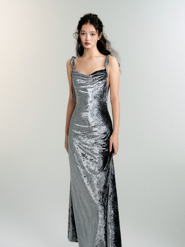 Metallic Velvet Dress