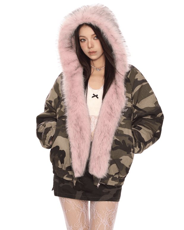 Reversible Pink Fur Jacket - My Store