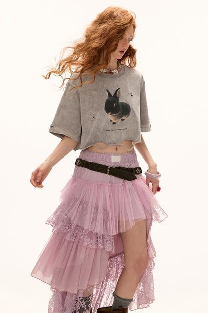 Irregular Layered Midi Skirt