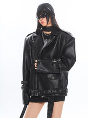 Retro Zipper Leather Jacket