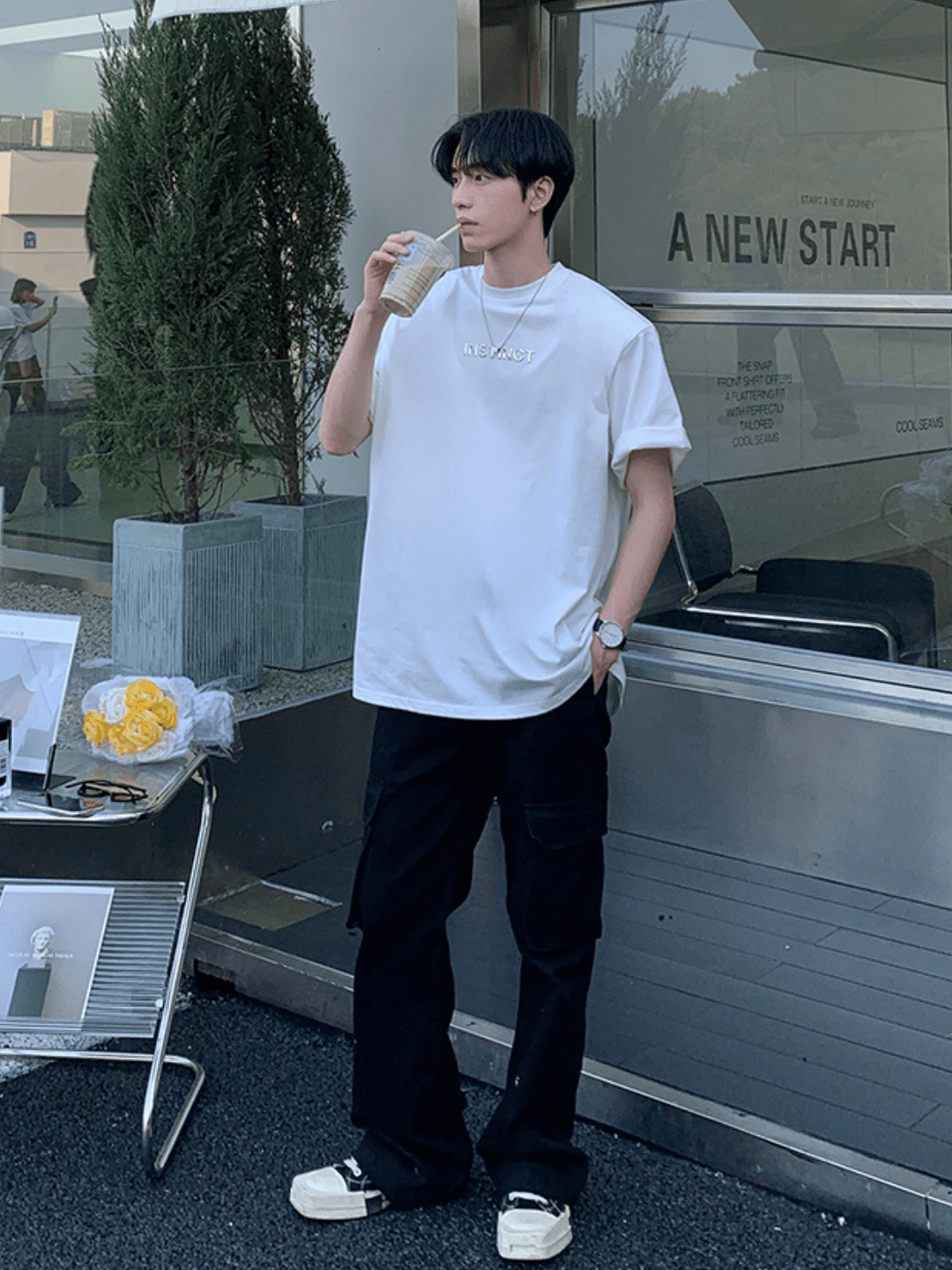 リラックスフィット ハーフスリーブTシャツ