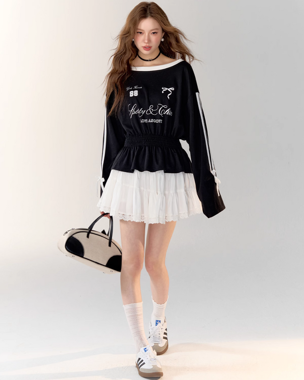 Jersey Element Top / Frill Skirt