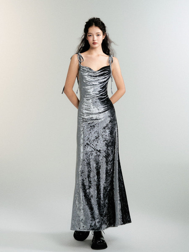 Metallic Velvet Dress