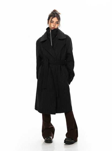 Oversized Belted Double Breasted Coat