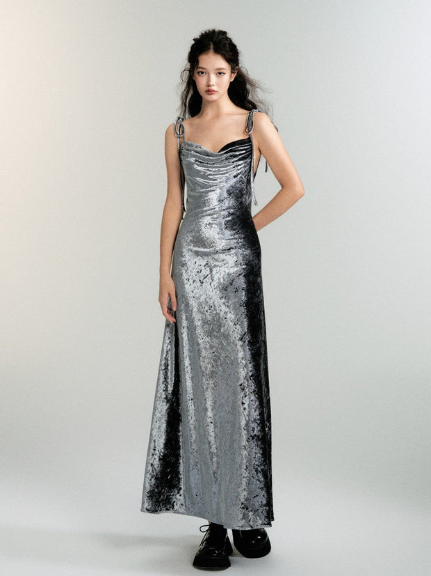 Metallic Velvet Dress