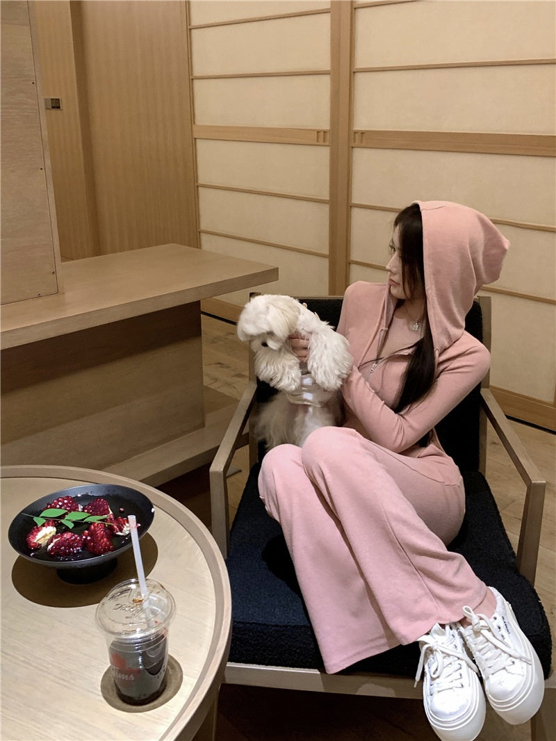レースアップジップパーカー＆パンツセット