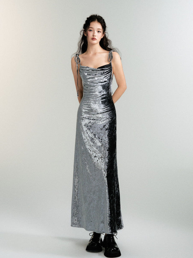 Metallic Velvet Dress