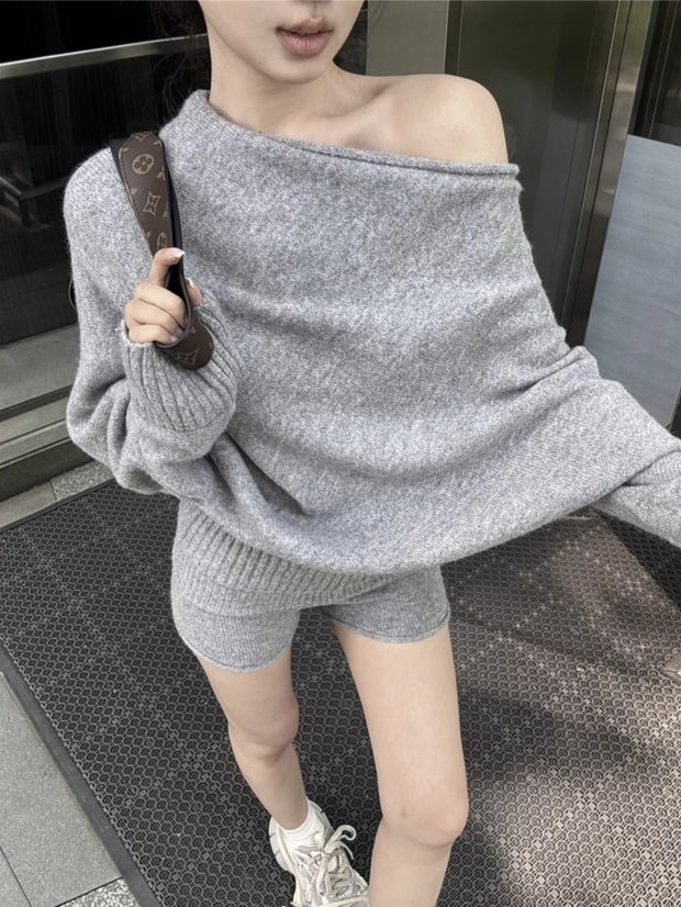 Knit Sweater & Shorts Set