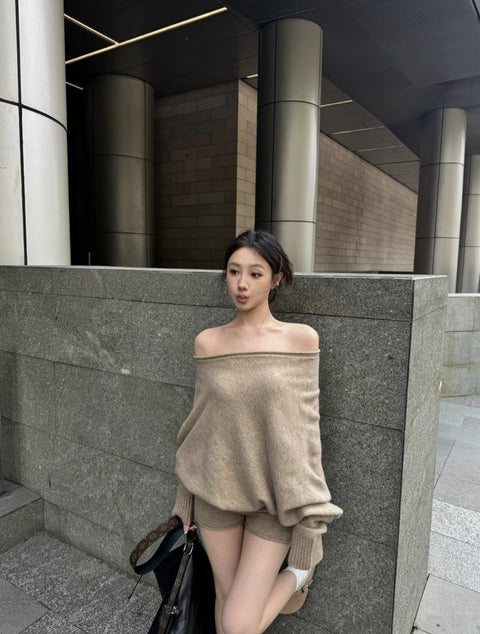 Knit Sweater & Shorts Set