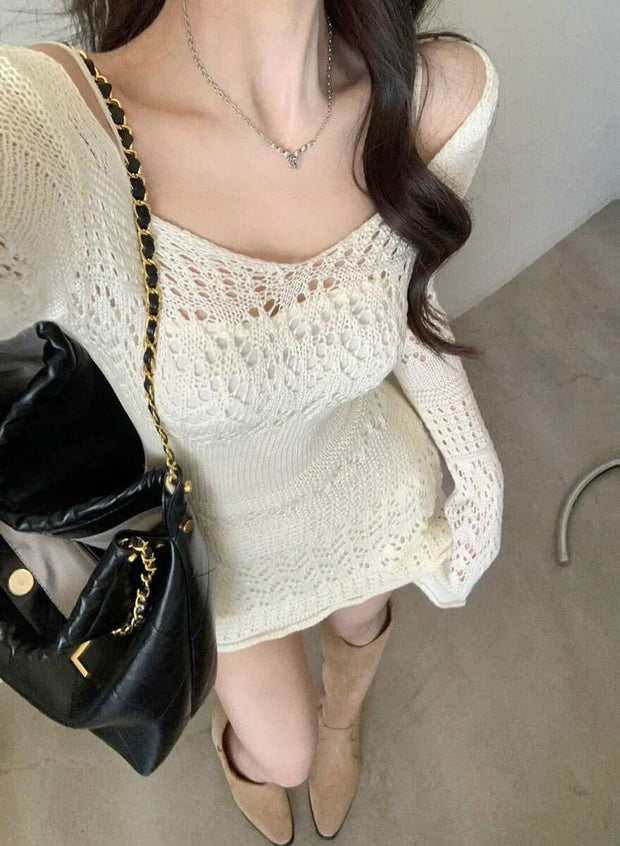 Mesh Long Sleeve Dress