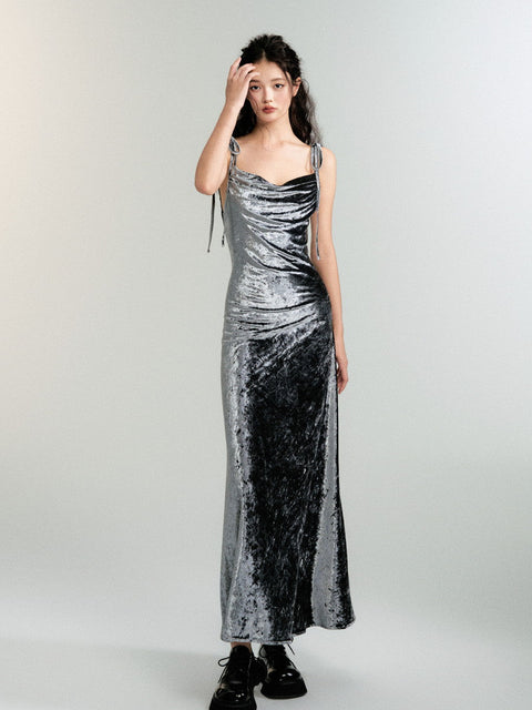 Metallic Velvet Dress