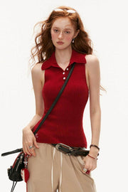 Long Sleeve Polo Vest Top Set-Up - My Store