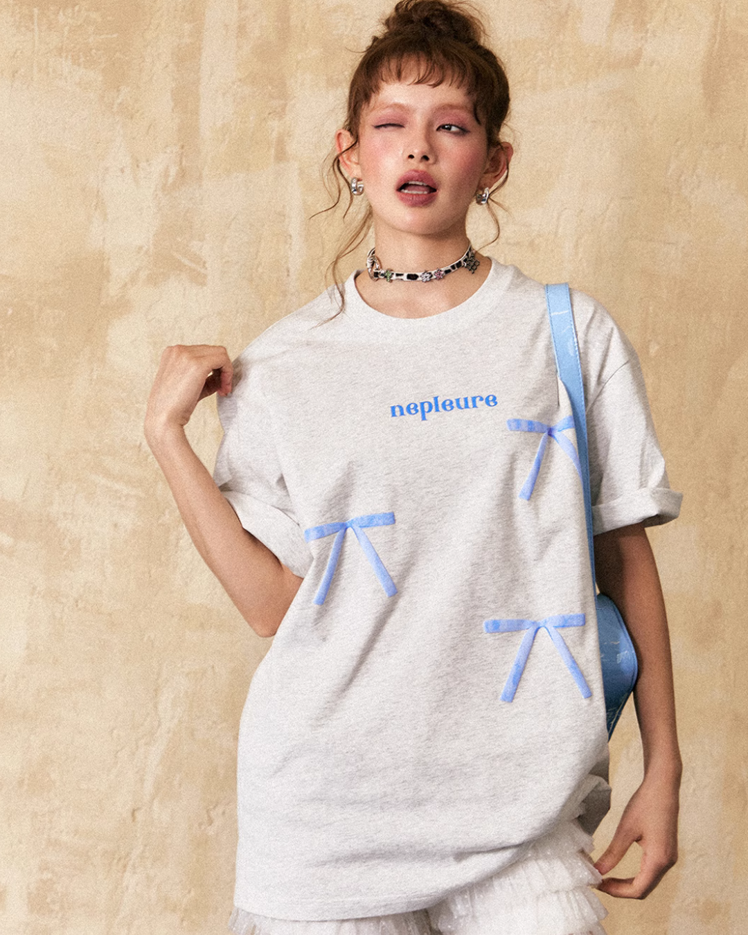 リボン半袖Tシャツ