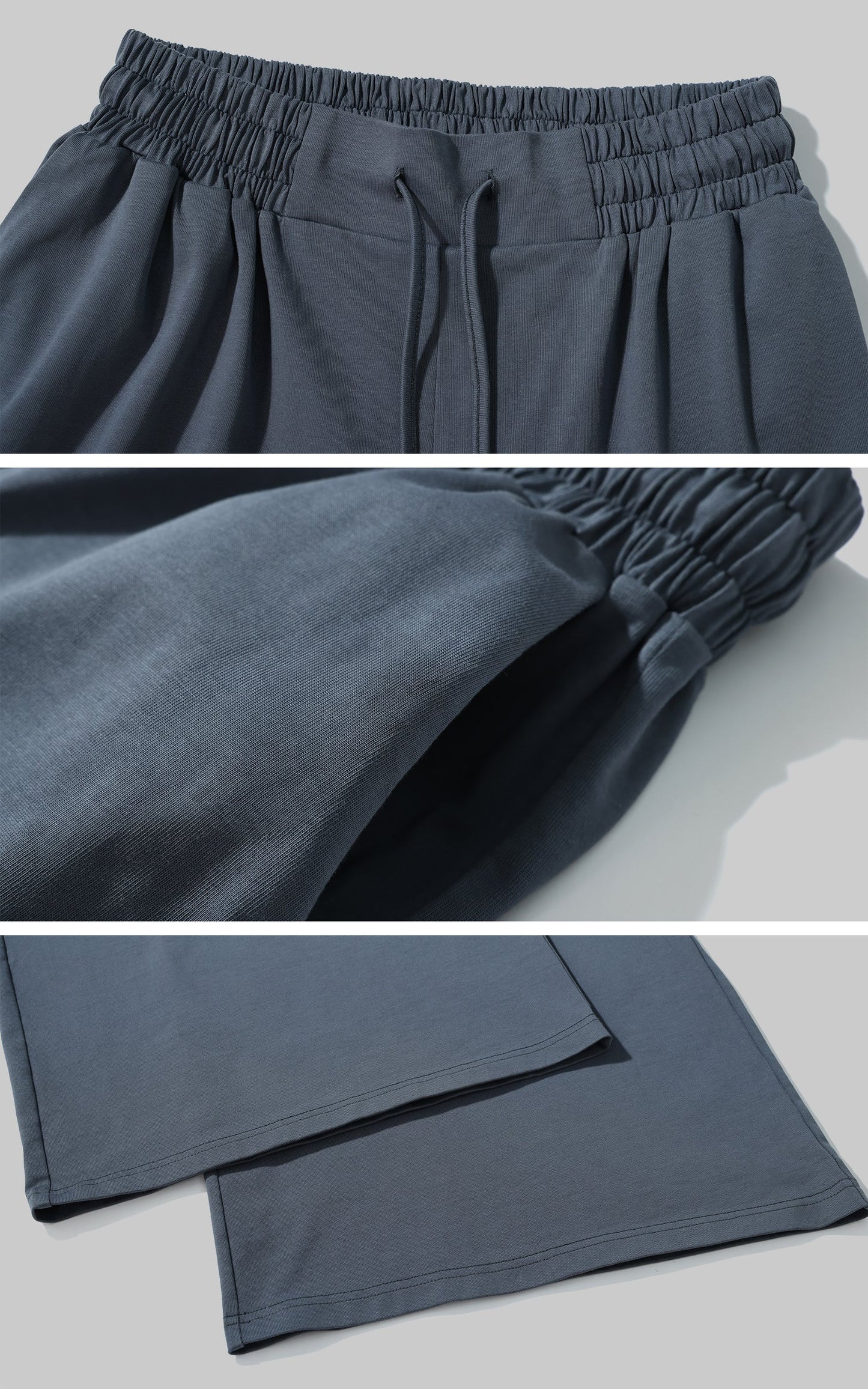 Navy Blue Wide-Leg Trousers