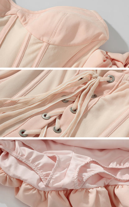 Puff Sleeve Corset Mini Dress