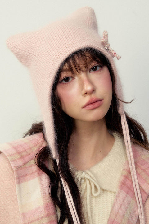 Soft Rabbit Fur Kitten Hat - My Store