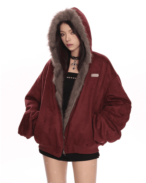 Reversible Fur Hood Jacket - My Store