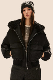 Vintage Hooded Fur Collar Down Jacket