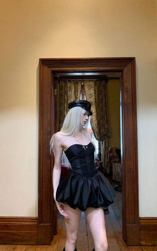Sculpted Corset Dress with Crystal Bow