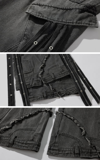 Deconstructed Cargo Pants with Strap Detailing