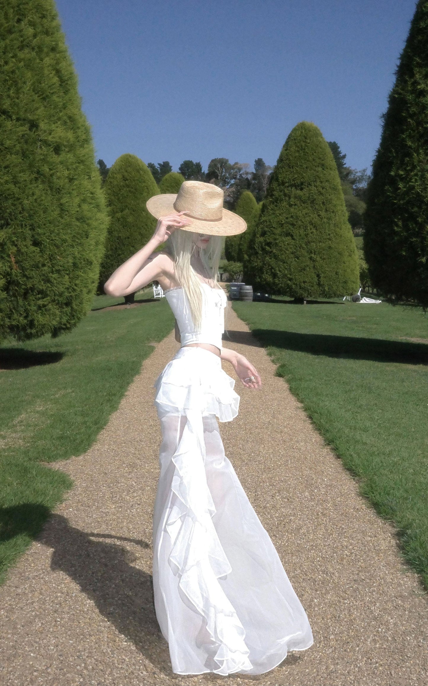 Layered Ruffle Sheer Skirt