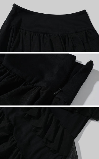 Layered Ruffle Long Skirt