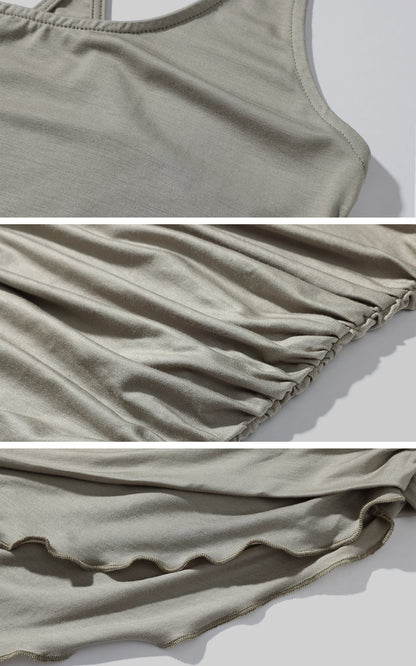 Asymmetric Ruched Tank Top