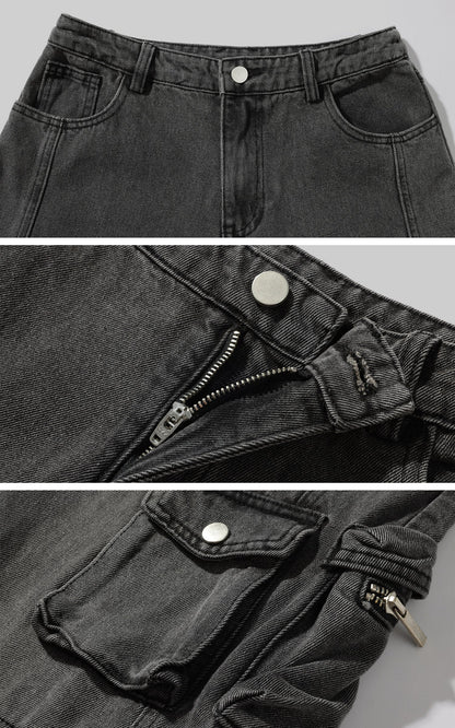 Deconstructed Cargo Pants with Strap Detailing
