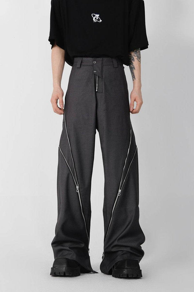 Zipper Slit Trousers - My Store