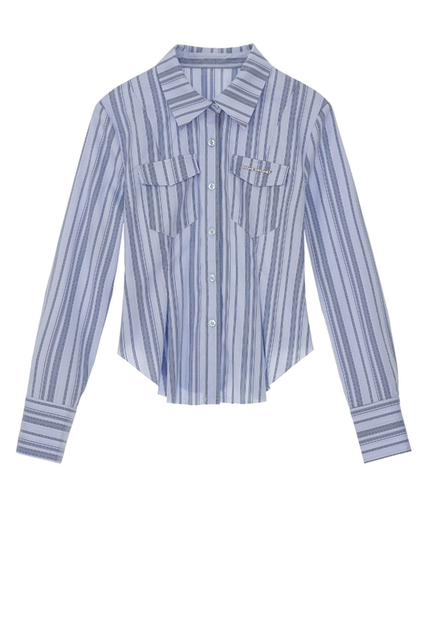 Premium Striped Polo Collar Shirt - My Store