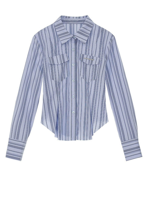 Premium Striped Polo Collar Shirt - My Store