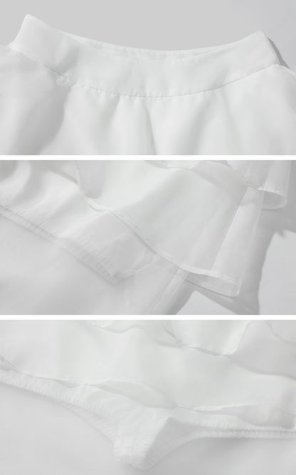 Layered Ruffle Sheer Skirt
