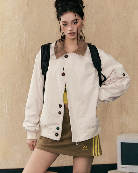 Color Button Retro Jacket