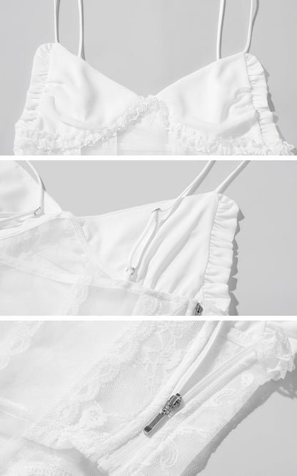Draped Top with Lace Camisole Set