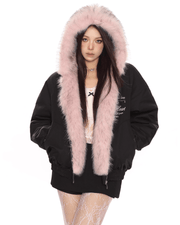 Reversible Pink Fur Jacket - My Store