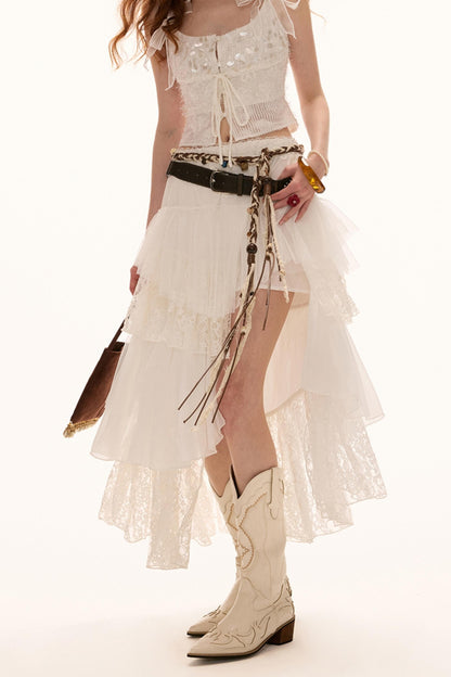 Irregular Layered Midi Skirt