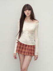 Pleated Bowknot Tie Half Skirt