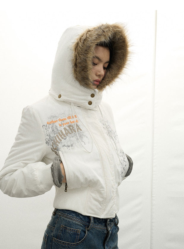 Detachable Cap Cotton Short Jacket (3color)