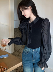 Puff Sleeve Bow Top