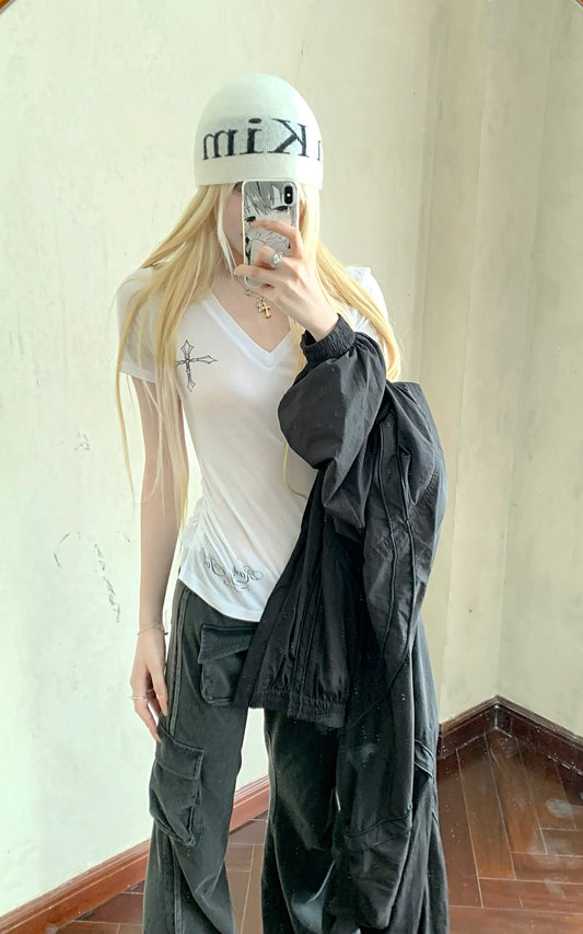 V-Neck Printed T-Shirt