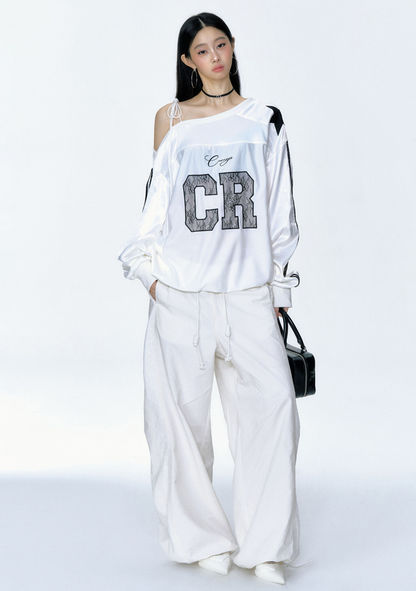 Lace Sport Jersey Long Sleeve Top