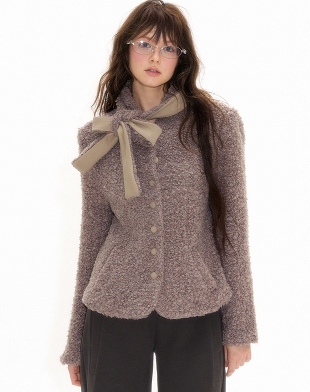 Detachable Ribbon Neck Jacket