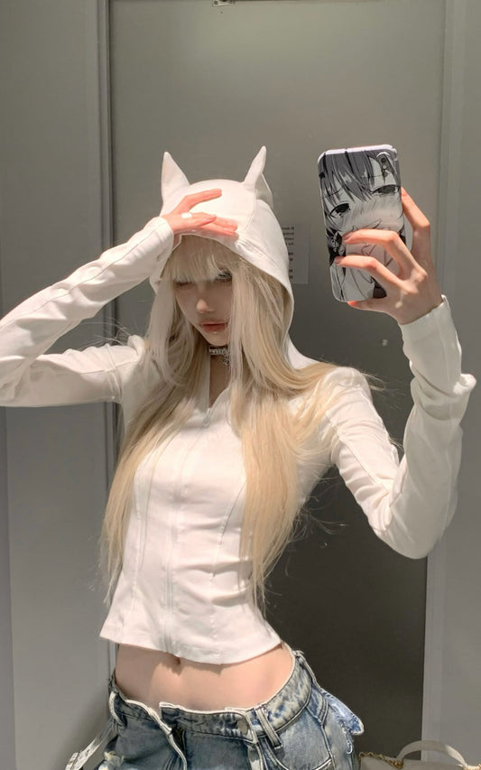 Devil Horn Fitted Hoodie