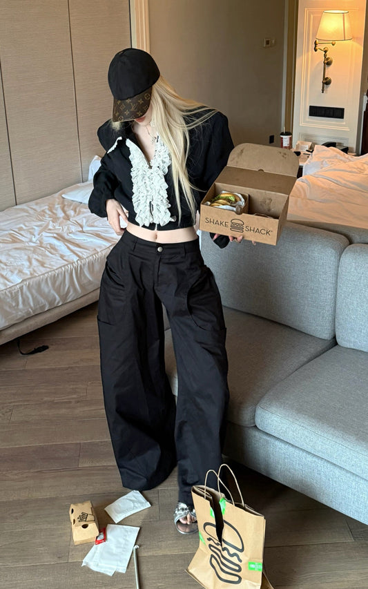 Minimalist Structured Wide-leg Trousers