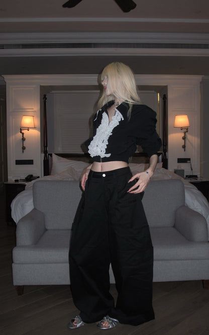 Minimalist Structured Wide-leg Trousers
