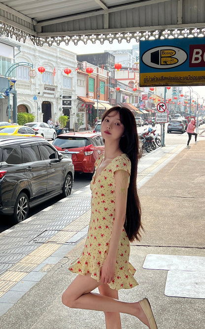 Ruffle Hem Floral Mini Dress