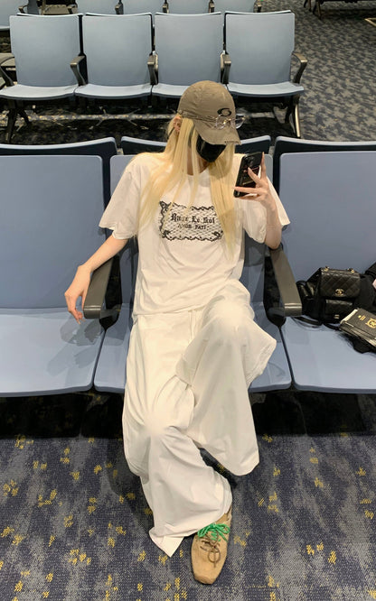Lace-Inspired Graphic Oversized Tee