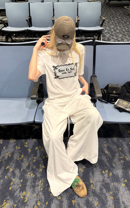 Lace-Inspired Graphic Oversized Tee